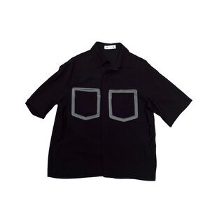 Zara Black Short Sleeve Shirt with Gray Accents